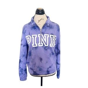 Pink Victoria Secret Hoodie Jacket Purple Tie Dyed  Y2k Activewear Logo Medium